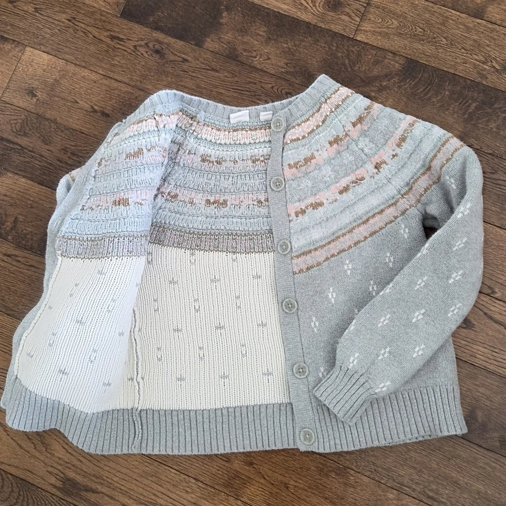 GAP Kids Jacquard Knit Fair Isle Cardigan Girls XL